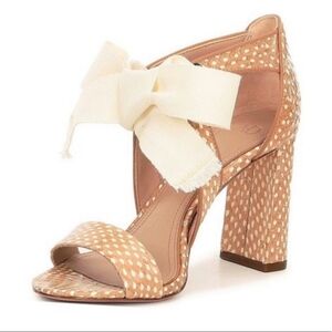 AD & Daughters Blush Snakeskin Bow Heels